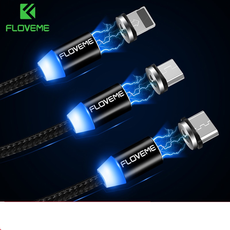 FLOVEME Magnetic Charging Cable Android 1m Magnetic Charging Cable For Micro USB , iPhone and Type C